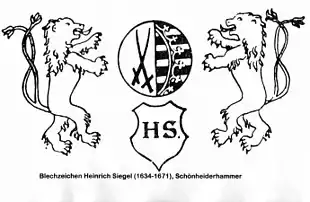 Blechzeichen von Heinrich Siegel (1634–1671)