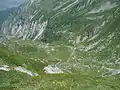 Blick hinab zur Etzlihütte (vom Weg nach Mittelplatten)