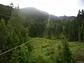 Blick aus der Gondel auf den Wallberg