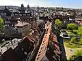 Blick vom Kirchturm auf die Krämerbrücke