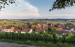 Blick von Norden (Galluskapelle) auf Oberstammheim