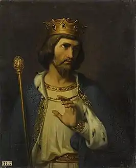 Robert II. Frankreich mit Hermelinfutter (9. Jh., in einer Darstellung von 1837)