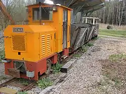 Eine Garnitur der Bockerlbahn im Besucherzentrum