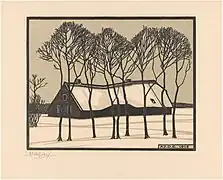 Boerderij in de sneeuw, 1918
