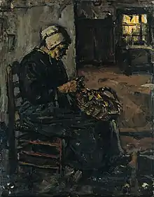 Suze Robertson (1922): Kartoffeln schälende Bauersfrau, Rijksmuseum.