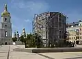 Denkmal vor russischen Bombardierungen geschützt. Juli 2022