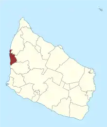 Lage des Hasle Sogn in der Bornholm Kommune