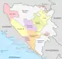 Kantone der Föderation Bosnien-Herzegowina (bunt)