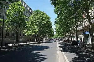 Der Boulevard Saint-Michel nördlich der Einmündungder Rue de Vaugirard (Blickrichtung Norden)