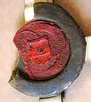Rotwachssiegel der Stadt Bozen aus dem Jahr 1488