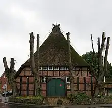Niedersachsenhaus des Heimatvereins Bramstedt, Giebelseite von Norden