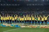 Die brasilianische Mannschaft bei der Medaillenübergabe