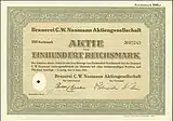 Aktie über 100 RM der Brauerei C. W. Naumann AG vom 6. Juni 1941