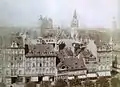 Aufnahme von um 1900: Westseite des Bohlwegs vom Braunschweiger Schloss aus gesehen. Im Hintergrund die Türme von (v.&nbsp;l.&nbsp;n.&nbsp;r.): Braunschweiger Dom, Braunschweiger Rathaus und Andreaskirche.