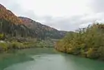 Drautal bei Brezno von der Brücke nach Westen