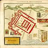 Die Brittenburg nach Abraham Ortelius 1562 und 1581