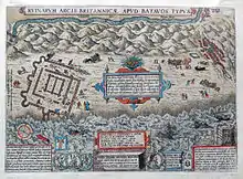 Die Brittenburg nach Abraham Ortelius 1562 und 1581