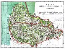 Karte der Gouv. Kurland und Kowno um 1900 – Polangen in Kurland