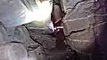 Sandsteinformationen im Inneren der Höhle