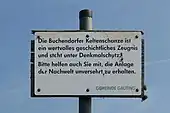 Kleines Hinweisschild an der Keltenschanze