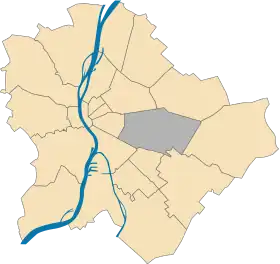 Lage des X. Bezirks in Budapest