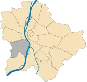 Lage des XI. Bezirks in Budapest