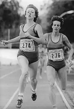 Die beiden Erstplatzierten bei den DDR-Meisterschaften 1988 Christine&nbsp;Wachtel (links) und Sigrun&nbsp;Wodars (rechts) waren auch in Seoul vorn – Wodars siegte vor Wachtel