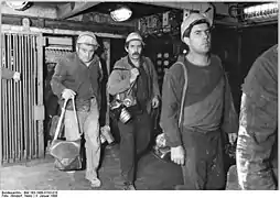 Bergarbeiter zu Schichtbeginn (1989)