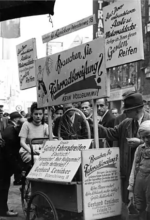 Reklame für Fahrradbereifung (1948)