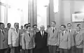 Absolventenempfang Jg.&nbsp;1981 beim Staatsrat, E. Honecker (M.), MfNV H. Hoffmann (3.v.l.)