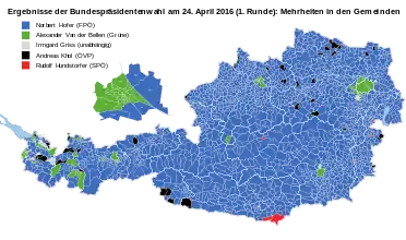 Mehrheitsverteilung auf Ebene der Gemeinden (ohne Briefwahlstimmen)