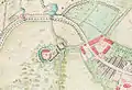 Lageplan von 1745, rechts der Ort Calvörde