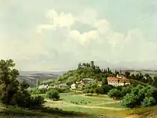 Lähn und die Burg Lehnhaus (19. Jh.)