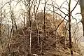 Burgfelsen vom Berghang aus, 1978