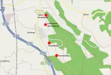 Übersichtskarte der Burgställe bei Ittelsburg