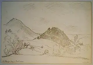 Burgkirche Schöllang mit Rubihorn, 1940