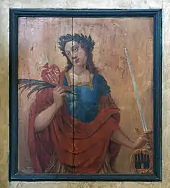 Gemälde auf dem Statuenschrank: Hl. Pankratius