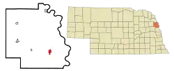 Lage im Dodge County und in Nebraska
