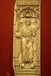 Teil eines Konsulardiptychons etwa 530 n. Chr.