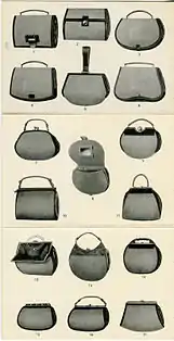 Mufftaschenkollektion zum Beziehen mit Pelz (Firma Keskari, vor 1940?)