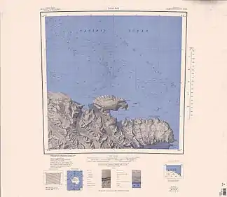 Karte der Pennell-Küste von 1968, Yule Bay in der Mitte der südlichen Kartenhälfte