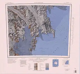 Kartenblatt mit REEVES GLACIER im Südwestbereich der Karte