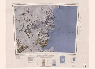 Karte von 1963 mit den Cook Mountains und Darwin Mountains