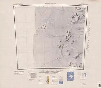 Karte von 1964, Laird-Plateau ganz im Südosten