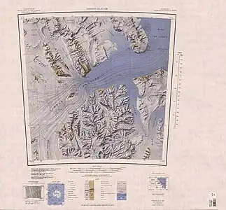 Karte der südlichen Churchill Mountains, der Nash Range, des Nimrod-Gletschers und der nördlichen Queen Elizabeth Range; Holyoake Range im nordwestlichen Viertel