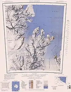 Kartenblatt mit der QUEEN ALEXANDRA RANGE (nördlicher Teil)