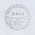 Stempel der Poststelle Massagno; April 2015.
