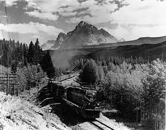 Bahnstrecke über den Yellowhead Pass (ca. 1950)