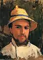 Gustave Caillebotte:Selbstbildnis mit Strohhut, 1873