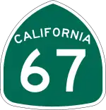 Straßenschild der California State Route 67